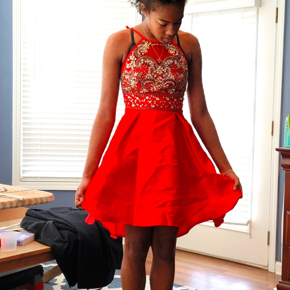 Jeweled High-Low gown